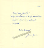 Vejvoda, Jaromir - Autograph Note Signed 1972