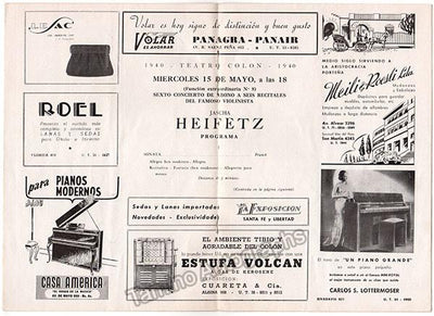 Heifetz, Jascha - Unsigned Concert Programs (Various Options)