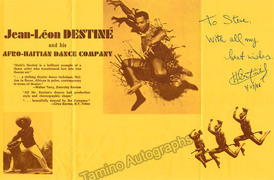 Destine, Jean-Leon - Signed Brochure 1986