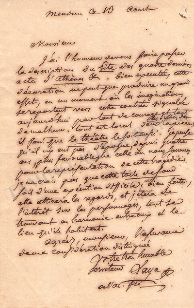 Laya, Jean-Louis - Autograph Letter Signed