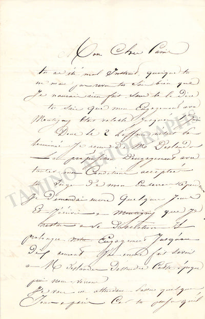 Geoffroy, Jean-Marie - Autograph Letter Signed 1844