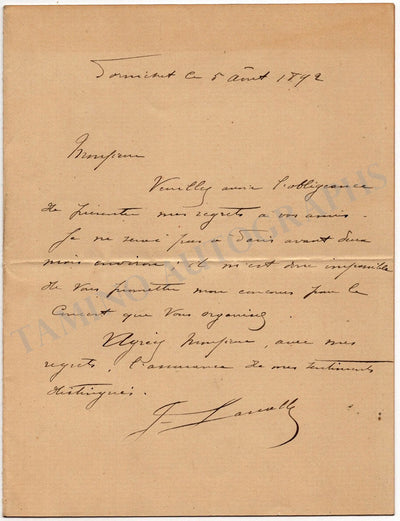 Lassalle, Jean - Set of 2 Autograph Letters Signed