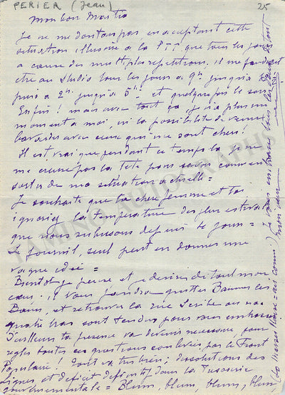 Perier, Jean - Autograph Letter Signed