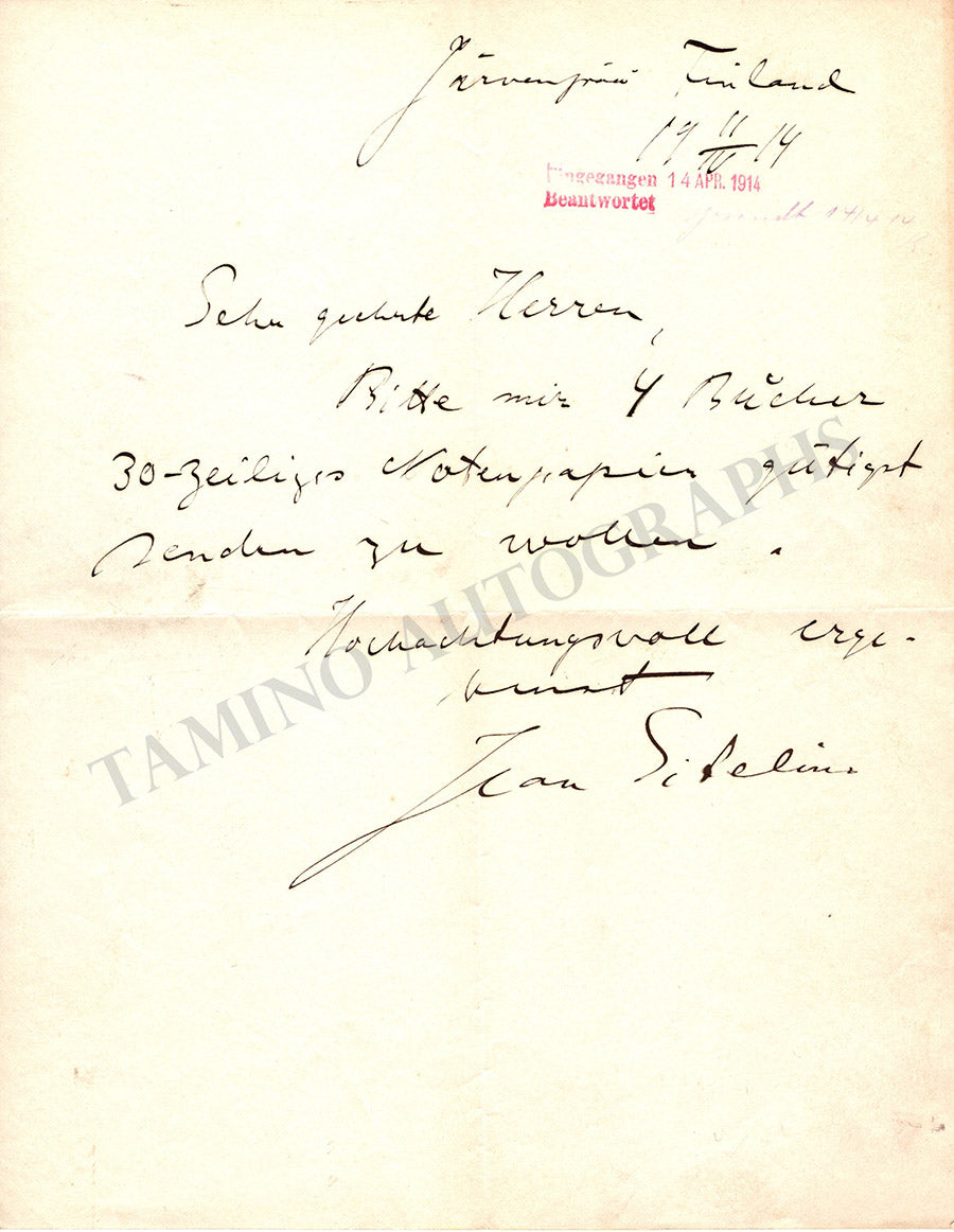 Jean Sibelius Autograph Manuscripts Various Options