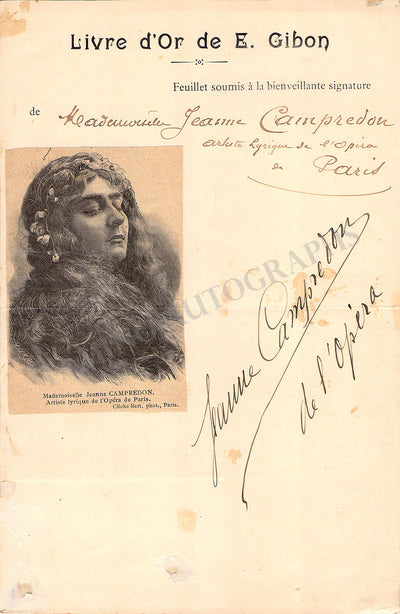 Campredon, Jeanne - Signed Album Page