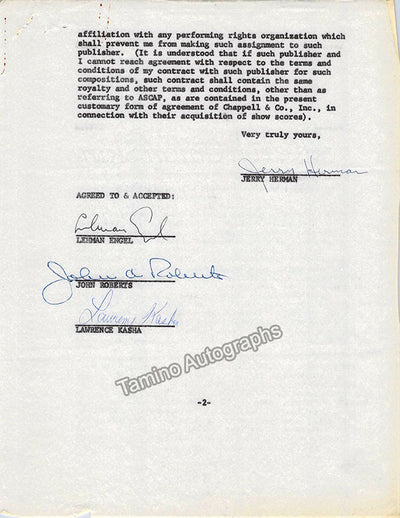 Herman, Jerry - Signed Contract 1958