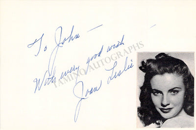 Leslie, Joan - Signed Card & Photo
