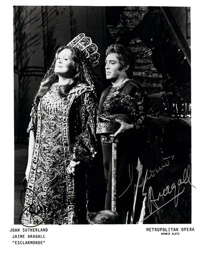 Sutherland, Joan - Aragall, Giacomo - Double Signed Photograph in Esclarmonde