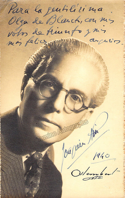 Nin Castellanos, Joaquin - Signed Photograph 1940