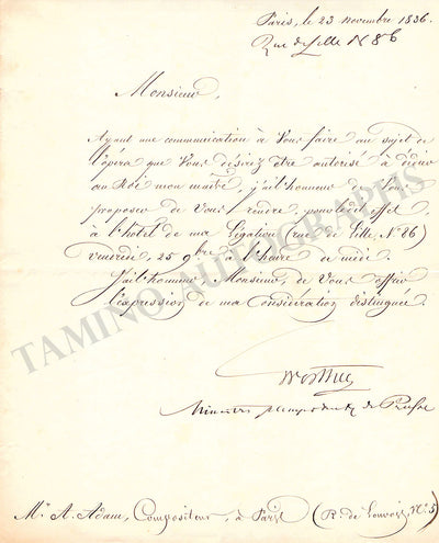 Adam, Johann Ludwig - Autograph Letter Signed & Document 1886
