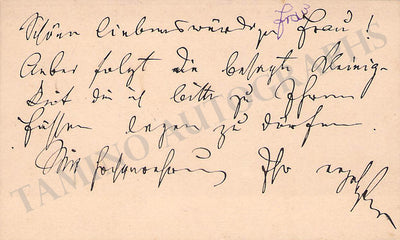 Strauss, Johann (II) - Autograph Note on Personal Card