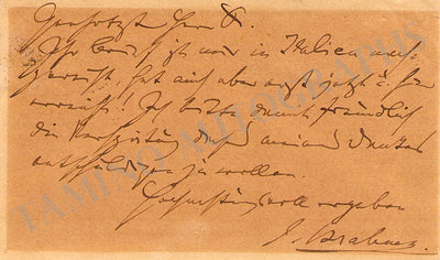 Brahms, Johannes - Autograph Note Signed