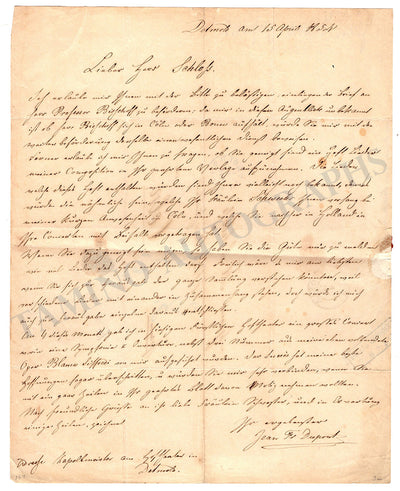 Dupont, Johannes Franciscus - Set of 2 Autograph Letters Signed