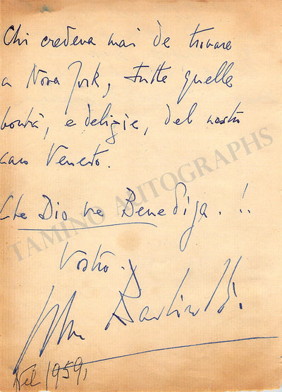 Barbirolli, John - Signed Album Page 1959