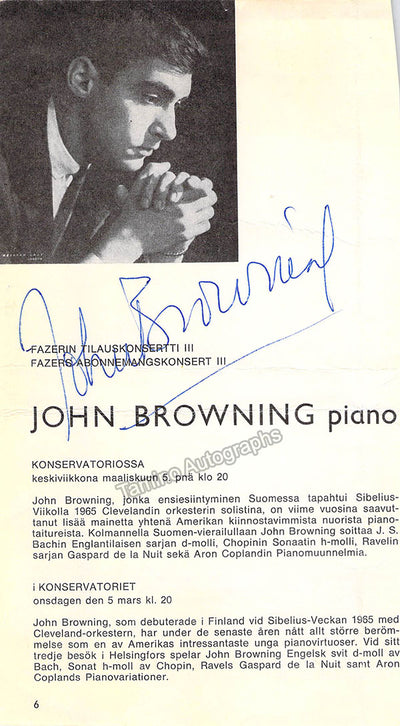 Browning, John - Signed Program Page