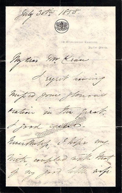 Autograph Letter Signed (1858)