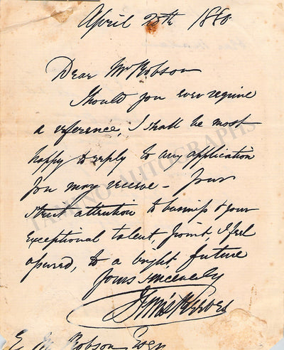 Autograph Letter Signed (1880)