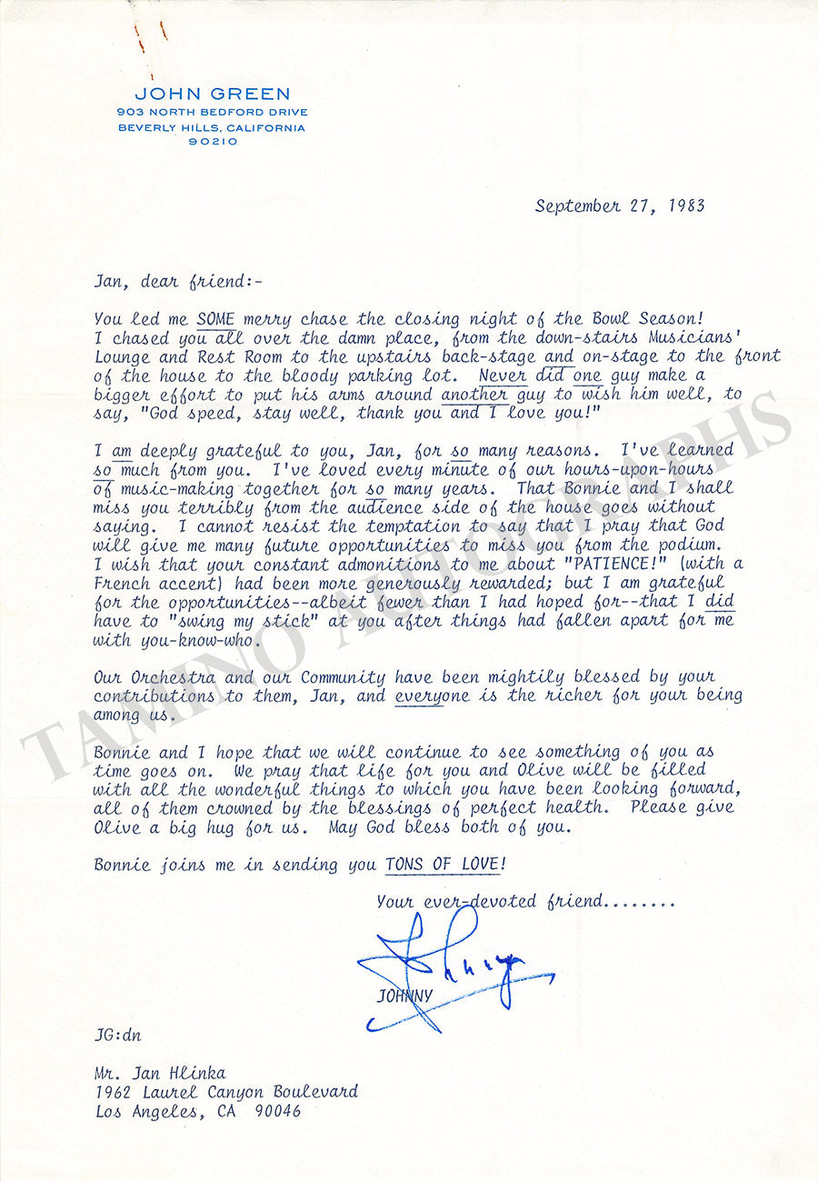 Signned Letters John Green Collection of Autograph & Typed Letters Signed