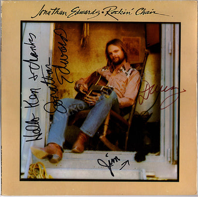 Grisman, David - Edwards, Jonathan - Signed LP Sleeve "Rockin' Chain"