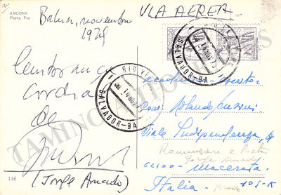 Amado, Jorge - Signed Postcard