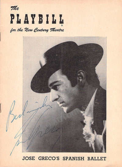 Greco, Jose - Signed Program New York 1951