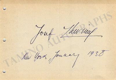 Lhevinne, Josef - Signed Album Page 1938