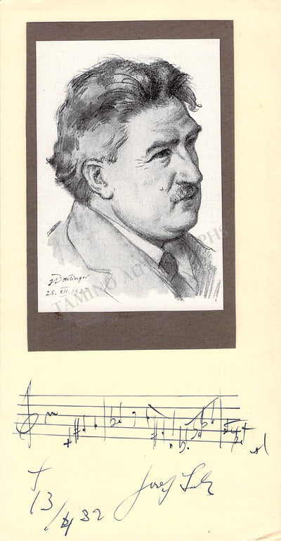 Suk, Josef - Autograph Music Quote Signed 1932