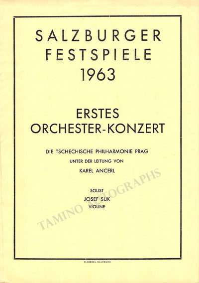 Suk, Josef - Concert Program Salzburg 1963