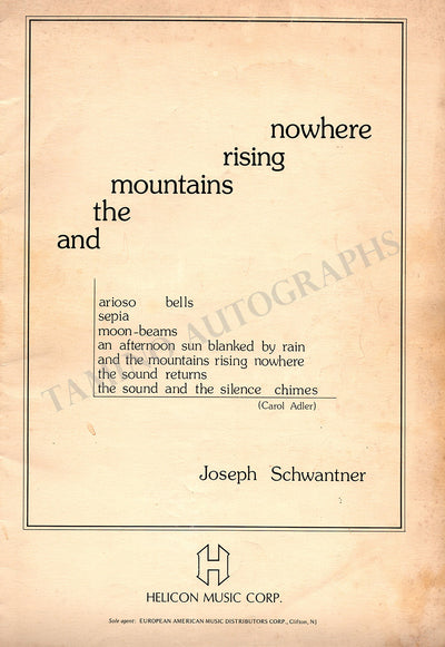 Schwantner, Joseph - Signed Score