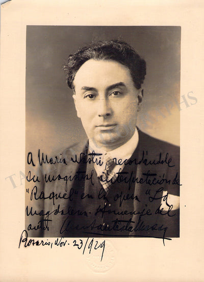 Massa, Juan Bautista - Signed Photograph 1929