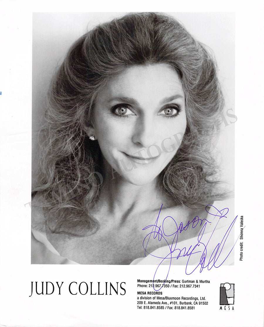 Judith Riley Autograph Judy Collins Autograph Photograph