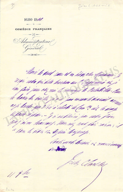Claretie, Jules - Set of 2 Autograph Letters Signed