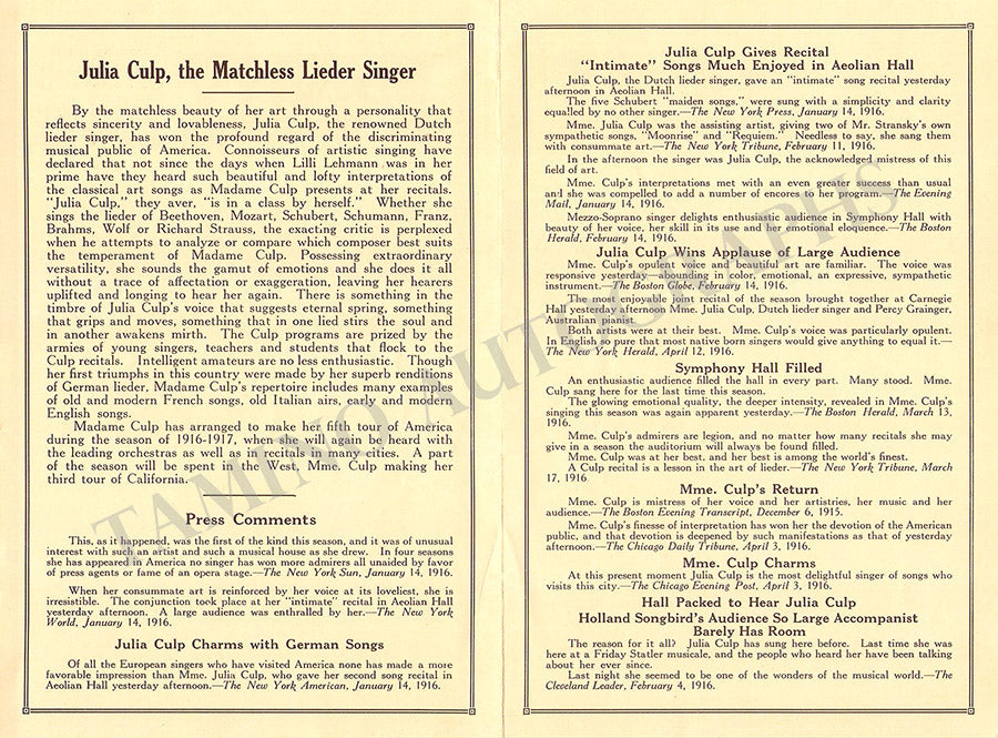 Opera Singers Lot of 15 Unsigned Programs Recital – Tamino