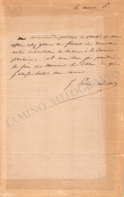 Cadeille, Julie - Autograph Note Signed