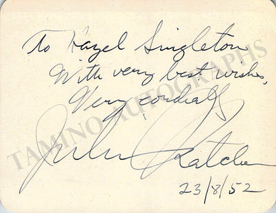 Katchen, Julius - Signed Card 1952