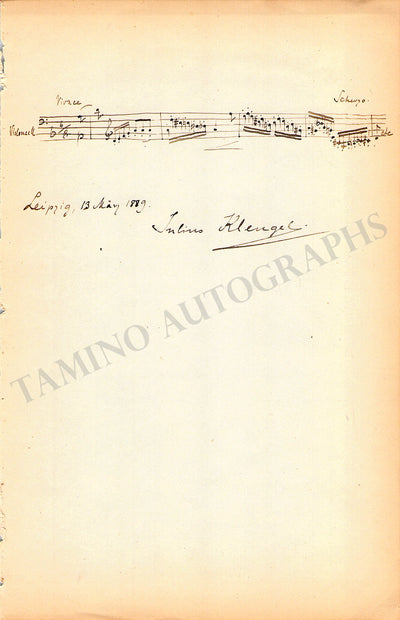 Klengel, Julius - Autograph Music Quote Signed 1889