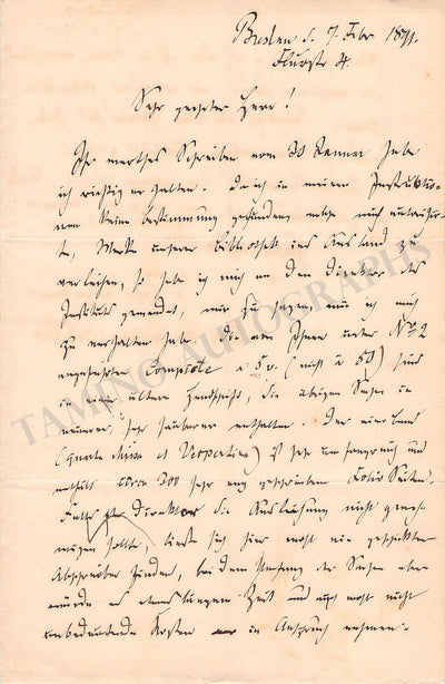 Schaffer, Julius - Set of 2 Autograph Letters Signed