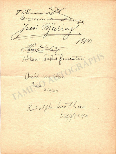 Signed Album Page with Others