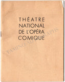 Theatre National de L'Opera Comique - Set of 10 Unsigned Programs 1917-1931