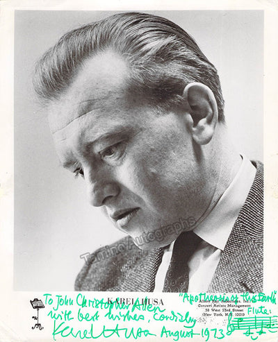 Husa, Karel - Signed Photograph 1973