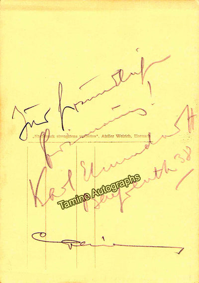 Elmendorff, Karl - Signed Postcard 1938