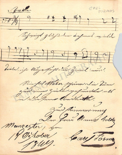 Formes, Karl - Set of 2 Signed Album Pages