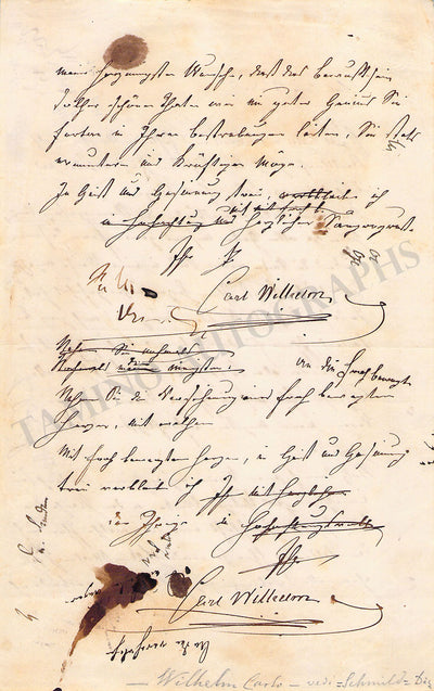Wilhelm, Karl - Autograph Letter Signed
