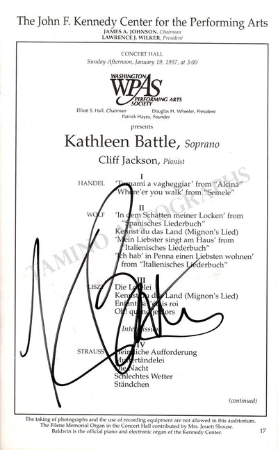 Battle, Kathleen - Signed Program Washington 1997