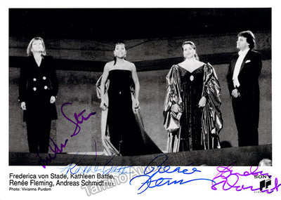 Battle, Kathleen - Fleming, Renee - Schmidt, Andreas - Von Stade, Frederica - Signed Photograph in Concert signed by each artist