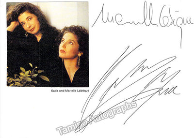 Labeque, Katia & Marielle - Signed Card