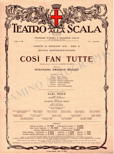Teatro La Scala - Set of 15 Unsigned Playbills