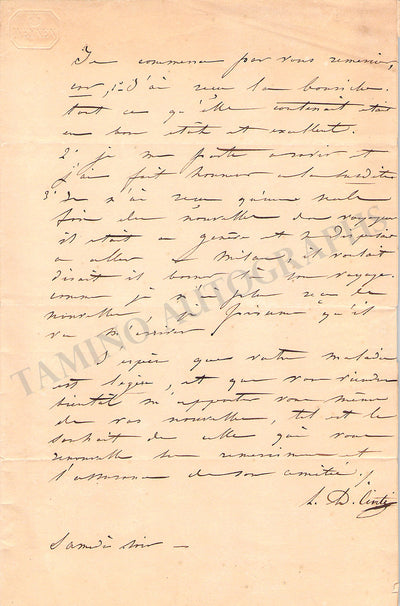 Cinti-Damoreau, Laure - Autograph Letter Signed