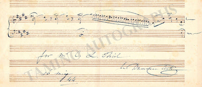 Cinti-Damoreau, Laure - Autograph Music Quote Signed 1844