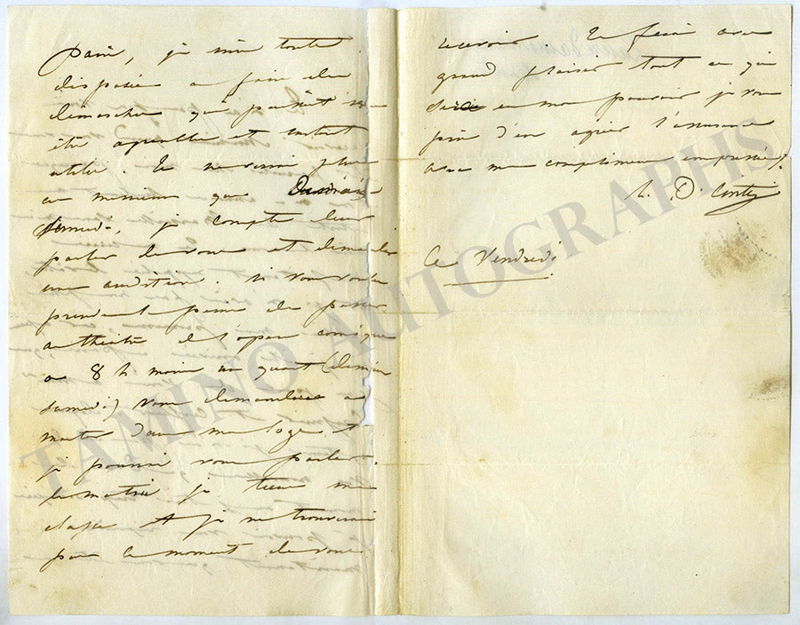 Laure CintiDamoreau Autograph Letters Signed Set x 2 Tamino